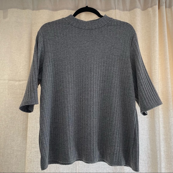 Joe Fresh High Neck Ribbed Dress Top - Grey - Size 2X - Basics - Staple Piece - Picture 1 of 6